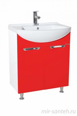 Тумба с раковиной Bellezza Альфа 55 красная