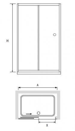 Душевая дверь раздвижная RGW CL-12 140х185 стекло шиншилла