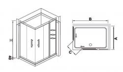 Душевой уголок RGW HO-43 (RGW HO-31 + RGW Z-42) 100х130х195
