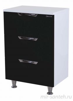 Тумба напольная Bellezza Лагуна 50 с 3 ящиками черная