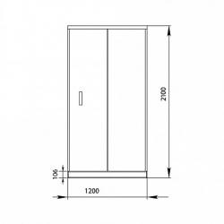 Душевая дверь Aquanet Alfa NAA6121 120, прозрачное стекло