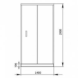 Душевая дверь Aquanet Alfa NAA6121 140, прозрачное стекло