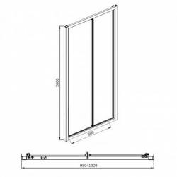 Душевая дверь Aquanet Alfa NAA6422 80, прозрачное стекло