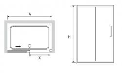 Душевая дверь RGW PA-12 100х195 стекло матовое