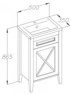Мебель для ванной Opadiris ПАЛЕРМО 50 белый