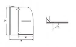 Шторка на ванну RGW SC-13 90х150 распашная, стекло чистое