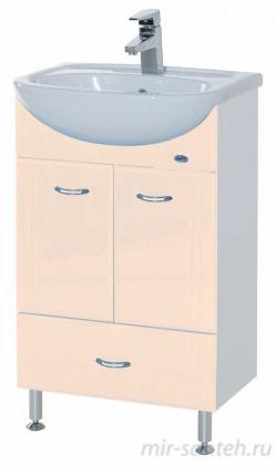 Тумба с раковиной Bellezza Уют 50 с нижним ящиком бежевая