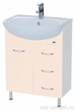 Тумба с раковиной Bellezza Уют 60 с 3 ящиками бежевая