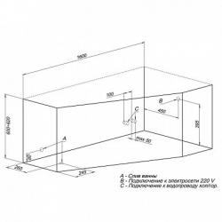 Акриловая ванна Aquanet Brize 160x90 R