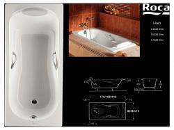 Ванна чугунная Roca Haiti 150x80 с отверстиями под ручки