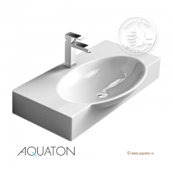 Тумба с раковиной Акватон ИНФИНИТИ 76 белый глянец