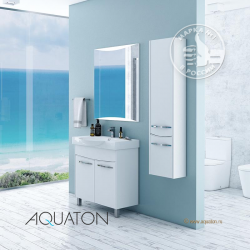 Тумба с раковиной Акватон ИНФИНИТИ 76 Н белый глянец