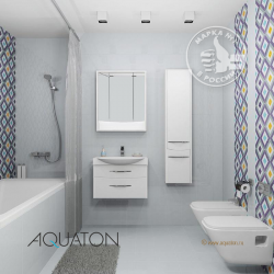 Тумба с раковиной Акватон ИНФИНИТИ 76 белый глянец