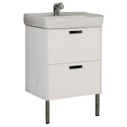 Тумба с раковиной Акватон ЙОРК 60 белая/выбеленное дерево