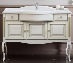 Мебель для ванной Opadiris ЛАУРА 100 белая с бежевой патиной