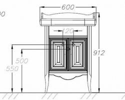 Тумба с раковиной Opadiris ЛОРЕНЦО 60 орех
