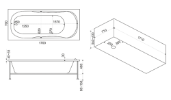 Акриловая ванна Bas Нептун 170 х 70