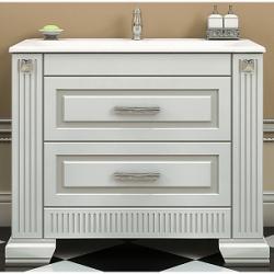 Мебель для ванной Opadiris ОНИКС 100 белый с серебряной патиной