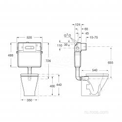 ПЭК Roca The Gap Pack 893109000 приставной унитаз + бачок + кнопка + сиденье
