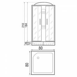 Душевая кабина River QUADRO Б/К 80/26  МТ