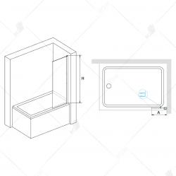 Шторка на ванну RGW SC-56 40х150 стекло чистое