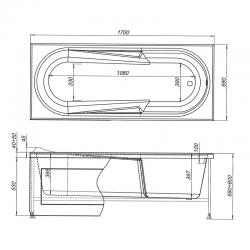 Акриловая ванна Aquanet Hellas 170x70