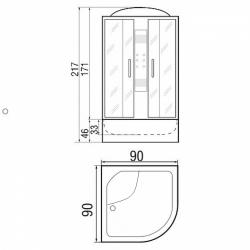 Душевая кабина River TEMZA  90/46 МТ