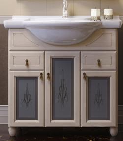 Мебель для ванной Opadiris ТИБЕТ 70 слоновая кость с художественным стеклом