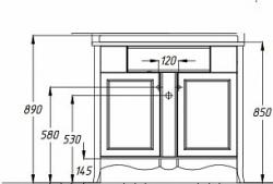 Тумба с раковиной Opadiris ВИКТОРИЯ 90 светлый орех с черной патиной