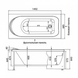 Акриловая ванна Aquanet West 150x70