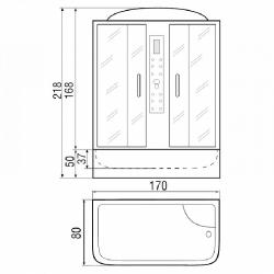 Душевая кабина River WISLA 170/80/50 ТН